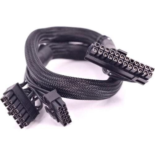 14pin + 10Pin to 24 Pin ATX Power Supply Cable 20+4 Pin PSU Motherboard Sleeve for Corsair HX1200i HX1000i HX850i HX750i