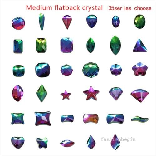 20p Rainbow AB Flatback glitter crystal glass stone Nail Rhinestones Manicure diamond 3D Nail Art Decoration Jewelry accessories