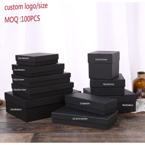 24Pcs/lot Kraft Box Paper Present Packaging Box Ring Earring Pendant Protection Christmas Gift Box 5x5cm Can Custom Your Logo