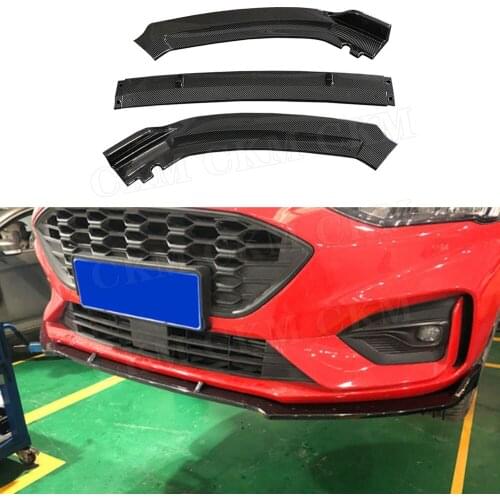 3 PCS Front Bumper Lip Spoiler Splitters For Ford Focus 2019+ Head Chin Shovel lip Protector Car Styling