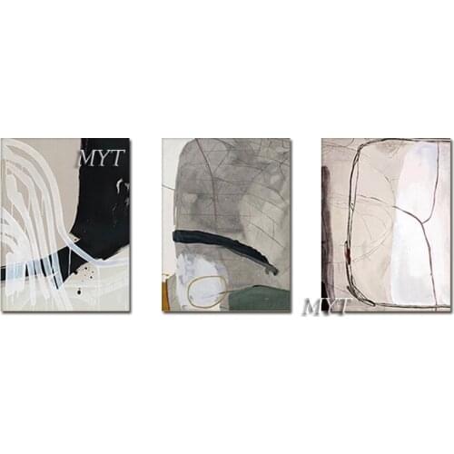 New Abstract 3PCS Group Oil Painting No Frame Wall Hangings Canvas Art Modern Living Room Decorative Wall Pictures As Gift