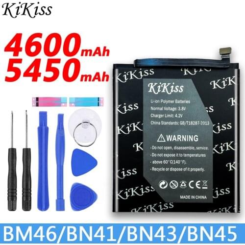 Free tool+ KiKiss BN41 BN43 BN45 BM46 Battery For Xiaomi Redmi Note 3 /3 pro / 4 / 5 / 4X / 4X Pro Lithium Polymer Bateria