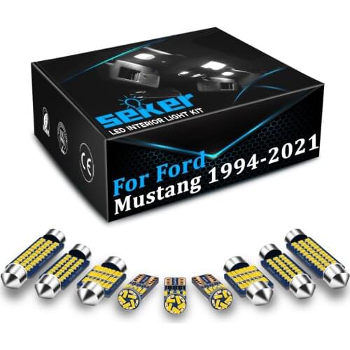 Seker Canbus For Ford Mustang 1994-2021 Car Accessories Auto Interior LED Lights Dome Map Trunk LED Lamp T10 LED 12V Error Free