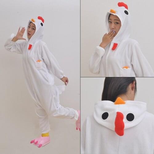 Free Shipping Adults Unisex Adults Chicken Cosplay Costume Suits Animal Onesies Pajamas Couple Pyjamas Sleepwear Party