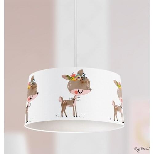 Flowering Bambi Boy Printing Patterned Kids Baby Room Bedroom Light Pendant Lamp Chandelier