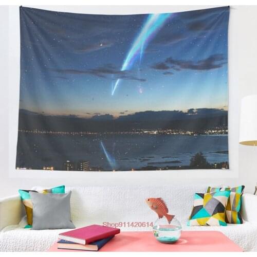 Anime Movie Scenery tapestry Wall Tapestry Wall Hanging Wall Art Coverlet Bedding Blanket Sheet Throw Furniture Yoga Mat
