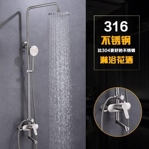 Stainless Steel Bathroom Shower System Wall Mount Rainfall Shower Set Mixer Taps Showers Bathtub Faucets