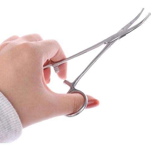Hemostatic Clamp Forceps Straight & Curved Tweezers Medical Surgical Serrated
