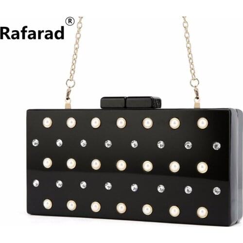 Personality Acrylic Clutch Evening Bag Mini Party Bag Ladies Handbag Trunk Shape Diamond Purse Crystal Acrylic Bag