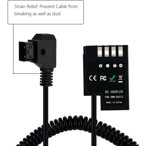 D-Tap to Panasonic DMW-BLF19 Dummy Battery Power Cable for the GH3 GH4 GH5 GH5s Camera DSLR