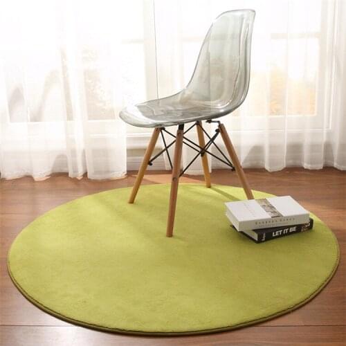 Coral Velet Round Area Rug For Living Room Anti-slip Office Chair Floor Mats Child Room Carpets Baby Crawling Blanket Prayer Mat