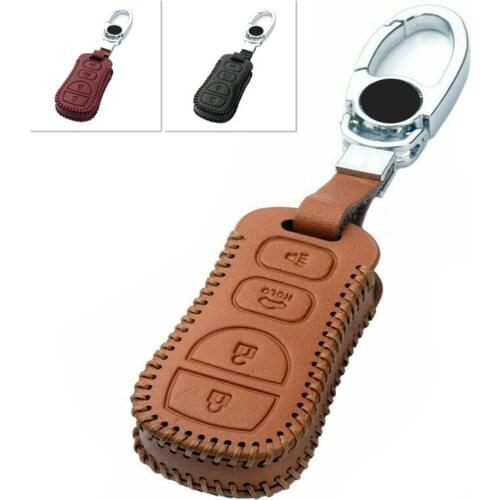 Classic Leather Car Remote Smart Key Fob Case Cover Bag Holder Skin Keychain For Nissan Xterra Altima Sentra Armada Accessories