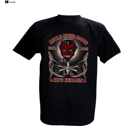 2019 Hot Sale Super Fashion Summer Fashion Funny Print T-Shirts Devils Speed Parts Est. 1955 L.A. Rockabilly Classic Retro Shirt