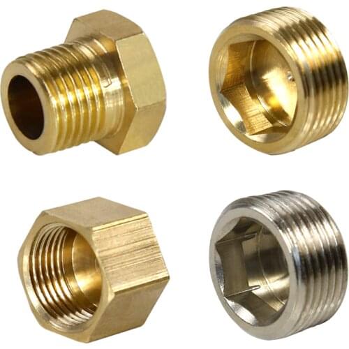 Copper 1/8" 1/4" 3/8" 1/2" 3/4" 1" Male Thread/Female Thread Brass Pipe Hex Head End Cap Plug Fitting Coupler Connector Adapter