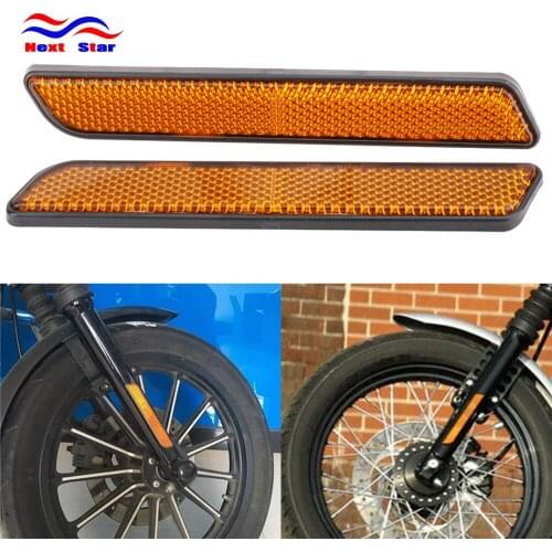 Motorcycle 2 Pcs Orange Front Fork Leg Reflector Reflective Stripe For Harley All Lower Legs Slider Dyna Softail Sportster FXD