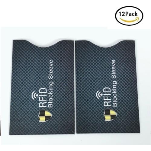 12 Pack RFID Blocking Sleeves Anti Theft RFID Card Protector RFID Blocking Sleeve Identity Anti-Scan Card Sleeve