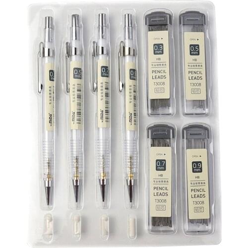 Mechanical Pencil Set 0.3/0.5/0.7/0.9mm HB Refills High Quality Automatic Pencil Drawing Sketch Office Stationery Supplies