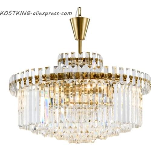 New lighting item large chandelier crystal chandeliers LED luminare AC110V 220V gold dining room living room chandeliers