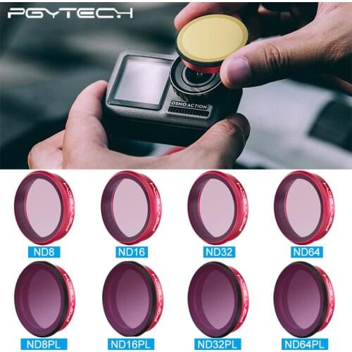 PGYTECH DJI Osmo Action Camera Lens Filters Kits ND4/8/16/32/64 ND4/8/16/32/64-PL Sets for OSMO ACTION Camera Lens Accessories