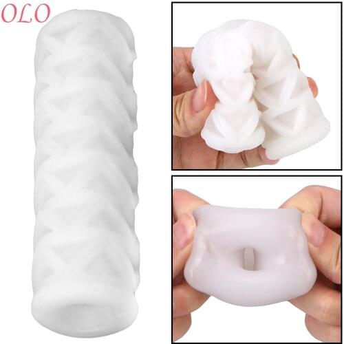 OLO Male Masturbator Cup Blow Job Erotic TPE Sex Toys For Men Deep Throat Realistic Vagina Oral Mouth