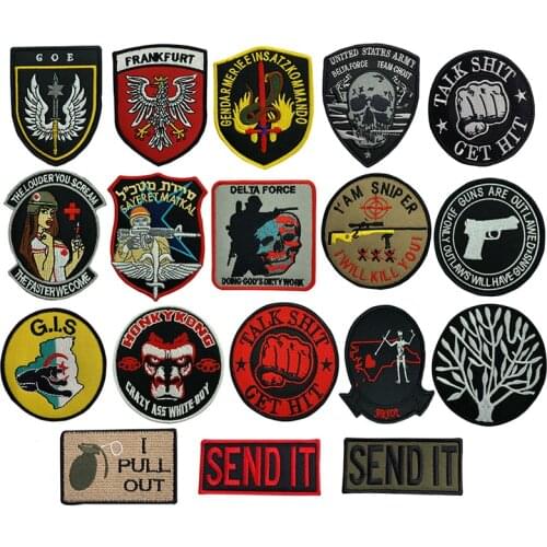 Sniper GOE Police Embroidered Military Army Patch 3D Cloth Fabric Hook Loop Emblem DIY Patches for Clothing Tactical Badge