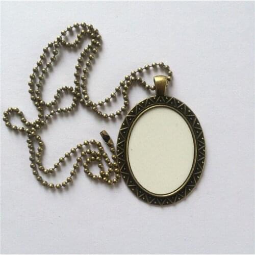Sublimation blank necklaces pendants for women men fashion retro vintage necklace pendant heat transfer blank materials