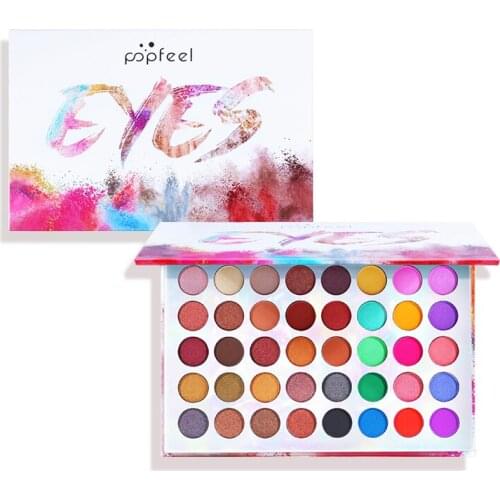 POPFEEL New 40 Color Eyeshadow Matte Pearlescent Eyeshadow Palette Waterproof Long Lasting Easy To Wear Natural Brighten TSLM2