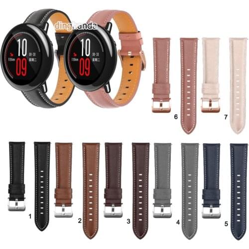 22mm Fashion Leather Watch Bands Straps for Huami Amazfit Pace Smart Watch Replacement Elegant Wrist band strap Sport Bracele
