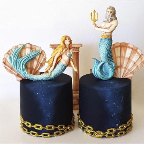 SHENHONG Swimming Mermaid Mould For Cake Decorating Fondant Silicone Molds Paste Craft Candy Dessert Baking Pastry Form