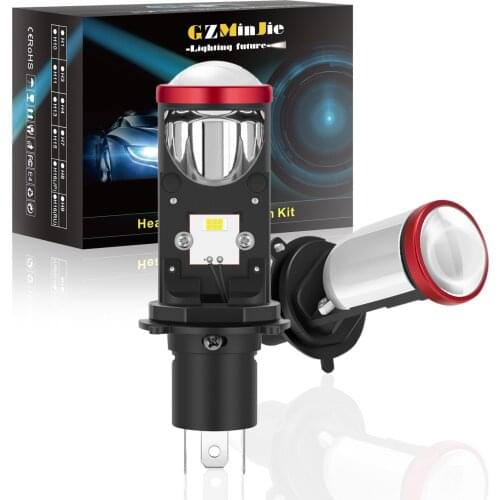 H4 LED Headlight Bulb 16000LM 6500K Mini Projector Lens 64W High Beam Low Beam Super Bright Car Headlamp