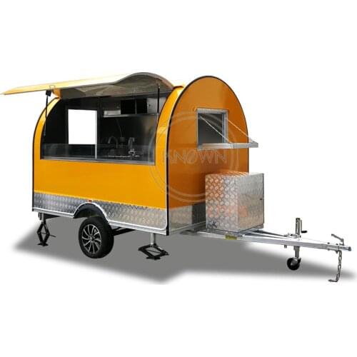 Yellow Color Catering Food Trailer Food Truck Mobile Kitchen Coffee Bar Bubble Tea Hot Dog Cart for Sale 280x200x235cm