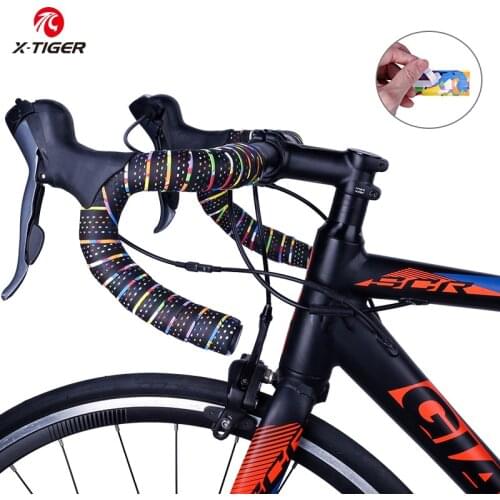 X-TIGER Road Bicycle Handlebar Tape EVA Silicone Cycling Handle Bar Grips Anti-Slip Mountain Bike Handlebar Straps With Plugs