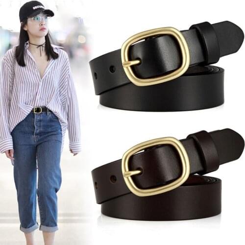 Womens belts womens leather thin waist belts fashion jeans belts casual female students Korean style wild