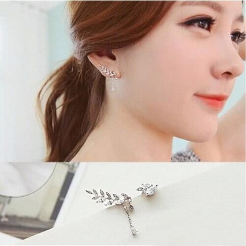 Silver Earrings New Hot Sell Shiny Zircon 925 Sterling Silver Stud Earring for Women Jewelry Birthday Gift