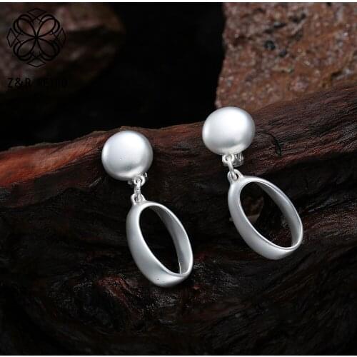 Vintage Silver Color Stud Earrings with Bead Costume Jewelry for Women Drop Geometric Pendientes Trendy Suspension Accessories