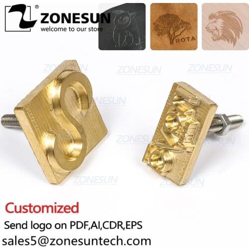 ZONESUN Custom Logo Leather Stamp Mold Die Cut Emboss Mold Brass Stamping Copper Mold Bronzing Die Cut