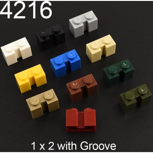 10PCS 4216 Hinge Brick Special 1x2 with Groove Building block accessories parts MOC DIY Education Build Toys Brick