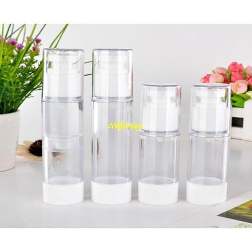 1000pcs/lot 50ML Transparent Vacuum bottle empty Vacuum Pump bottles 30ML clear Perfume Bottle For Essence Lotion