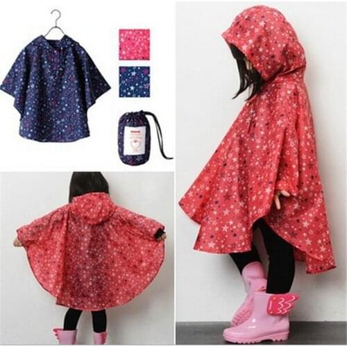 2018 cute chubasquero kids stars rainwear children cloaks raincoat impermeable rain poncho capa Raincoats
