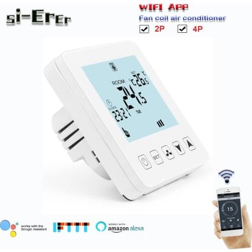 4pipe&2pipe Central air conditioning thermostat wifi fan coil unit for Works with Alexa Google home