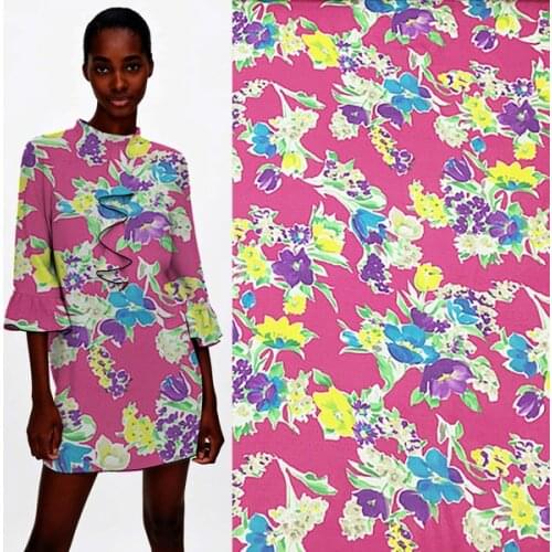 Abstract floral print pure silk chiffon silk fabric very soft sheer,SCF128