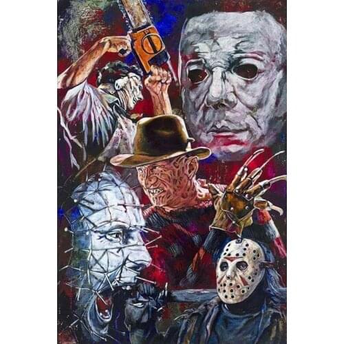 Full Square/Round Drill 5D DIY Diamond Painting Cartoon "Horror saws" 3D Embroidery Cross Stitch Mosaic Rhinestone Home Decor