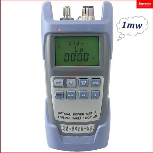 AUA 10mw or 1mw all-in-one fiber power meter -70 to +10dBm and 1mw or 10mw 10km fiber tester visual fault locator