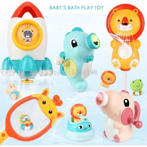 Infant Baby Bath Toys Children Electric Water-absorbing Lion Shower Bathroom Swimming Pool Play Water Automatic Bath Shower Toys