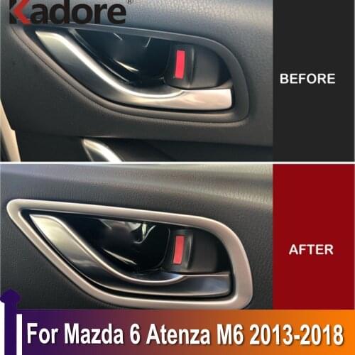 For Mazda 6 Atenza M6 2013 2014 2015 2016 2017 2018 ABS Matte Interior Door Handle Bowl Cover Trims Sticker Accessories