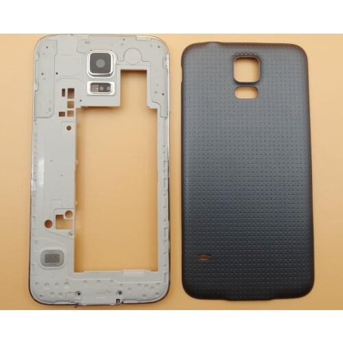 For Samsung Galaxy S5 G900F G900H G900 i9600 Middle Frame Plate+Battery Door Housing Cover Case Replacement Parts