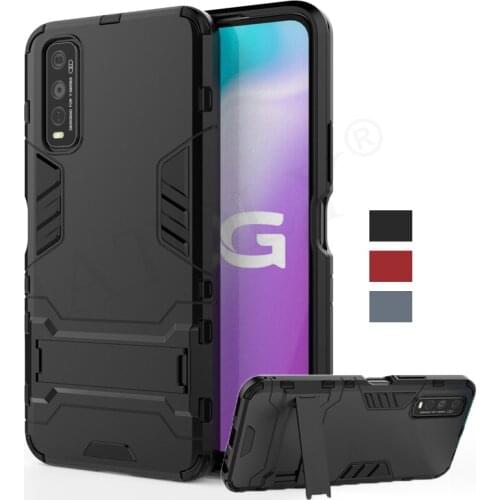 For Vivo Y70s Case Cover Y70 S Y30 Y50 Y17 Y19 Y12 Y15 Robot Holder Stand Shockproof Bumper Armor Phone Back Case For Vivo Y70s