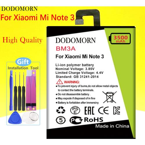 Аккумуляторы для телефонов Xiaomi Mi Note 3 DODOMORN China At AliExpress