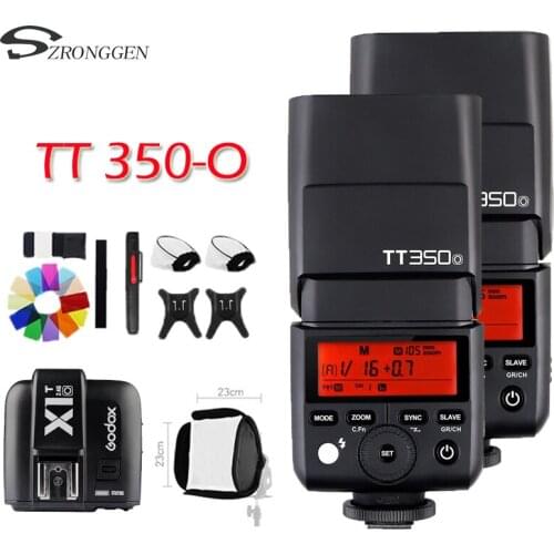 Godox Mini Speedlite 2*TT350O Camera Flash TTL HSS GN36 +X1T-O Transmitter for Olympus e-m5 e-pl7
