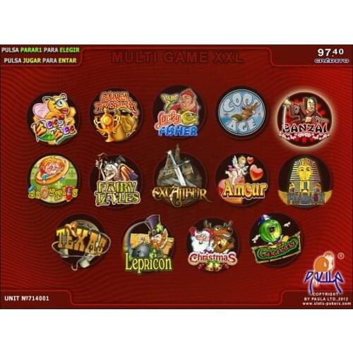 Casino Game Board(40-96%)Red Gambling Arcade Games PCB XXL 14 in 1 Multi Game Board for Coin Operated Games Arcade Machine